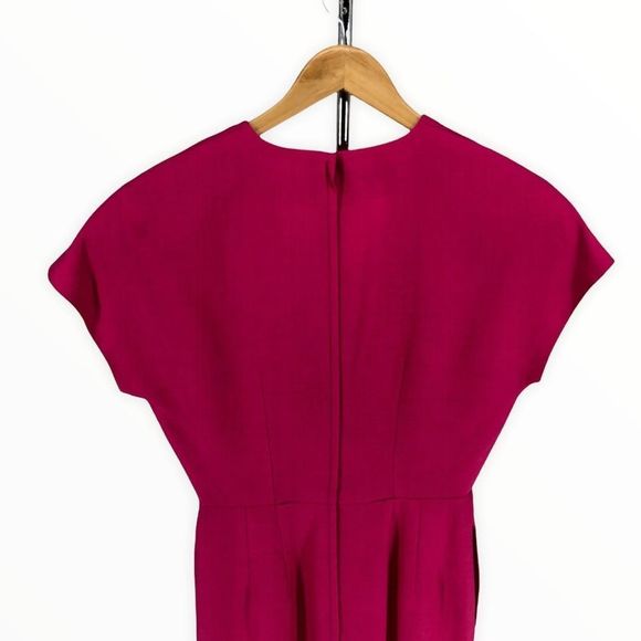 80’s Vintage Albert Nipon Bright Pink Dress with Gold Buttons - Picture 5 of 12